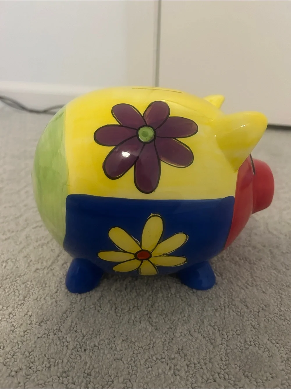 Colorful Red & Yellow Piggy Bank – Kids Money Saver